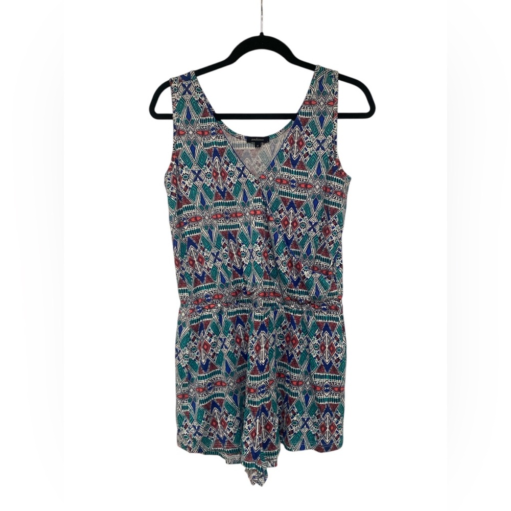 Ambiance Multicolor Geometric Romper GUC M
